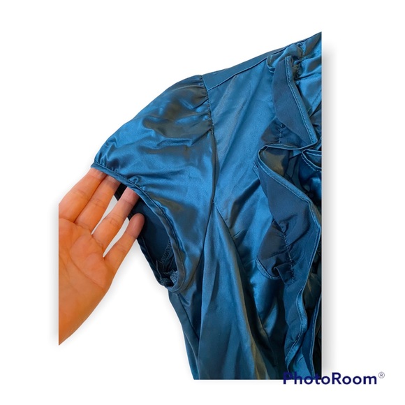 β¨ Heart Soul Teal Blue Ruffle Blouse - Size S β¨ - Picture 5 of 8